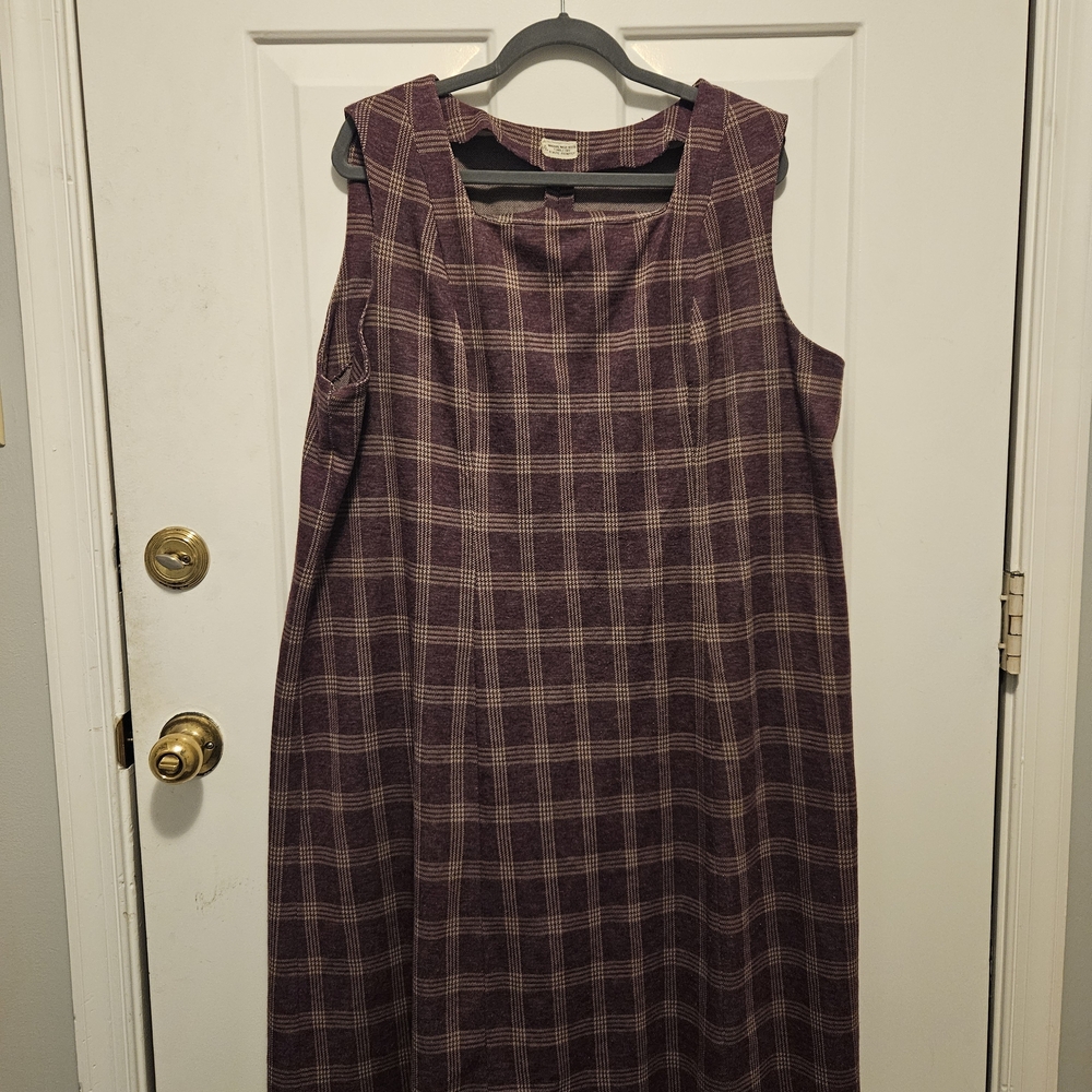 Homemade Vintage 60's Purple Plaid Midi Dress